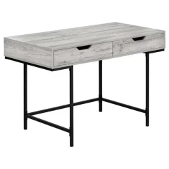 Computer desk - 2 storage drawers / recessed metal legs - 48