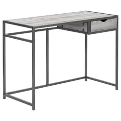 Computer desk - 1 storage drawer / metal frame - 42"l - grey wood-look / dark - Monarch