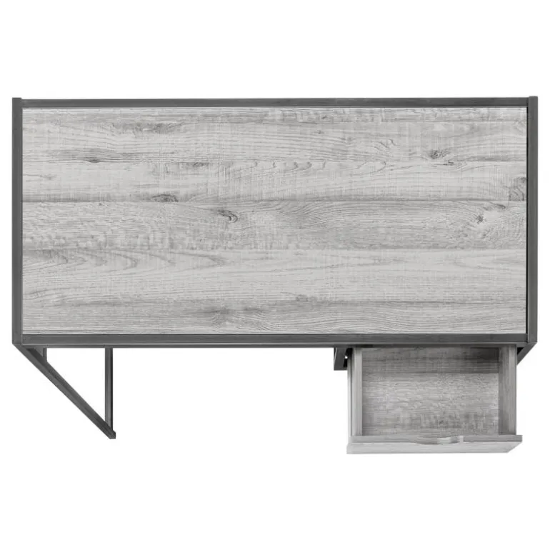 Computer desk - 1 storage drawer / metal frame - 42"l - grey wood-look / dark - Monarch