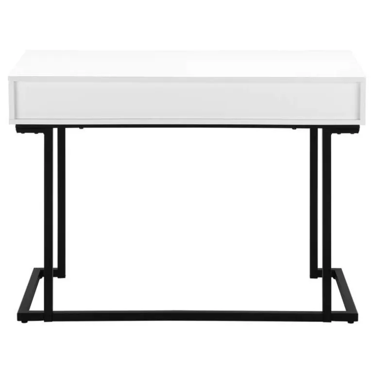 Computer desk - 1 storage drawer / metal base - 42"l - white / black - Monarch