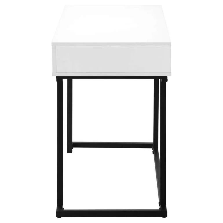 Computer desk - 1 storage drawer / metal base - 42"l - white / black - Monarch