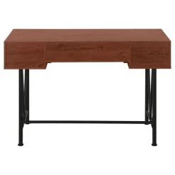 Computer desk - 3 storage drawer / metal legs v-shape design - 42"l - cherry - Monarch