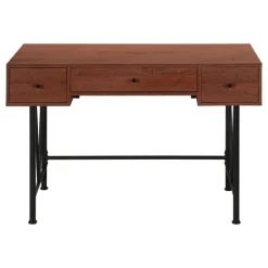 Computer desk - 3 storage drawer / metal legs v-shape design - 42