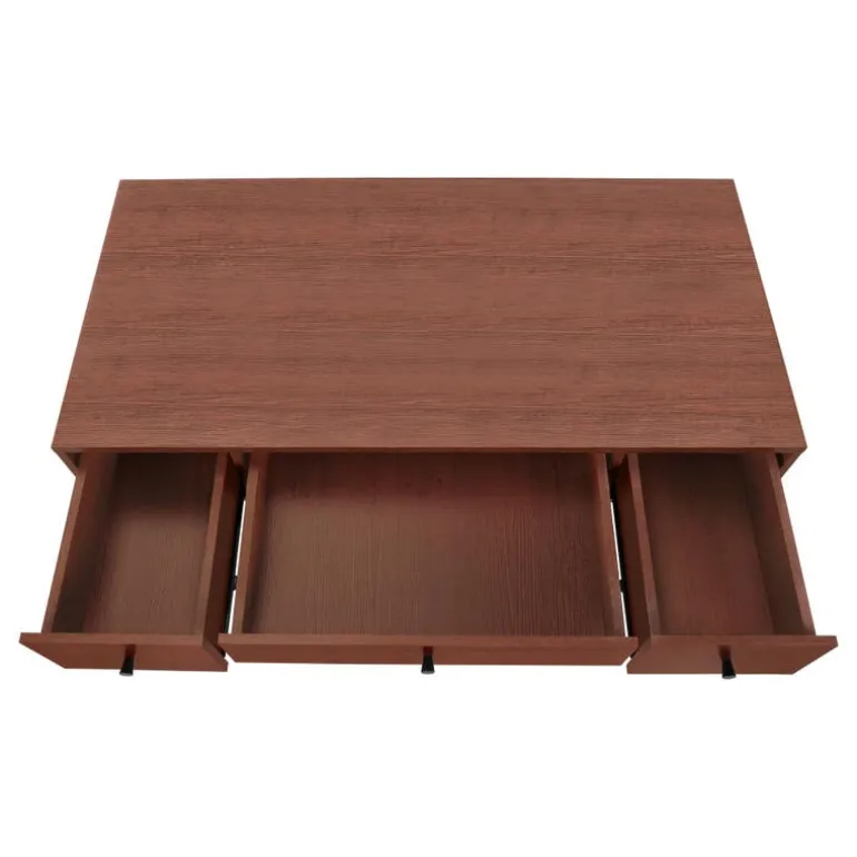 Computer desk - 3 storage drawer / metal legs v-shape design - 42"l - cherry - Monarch