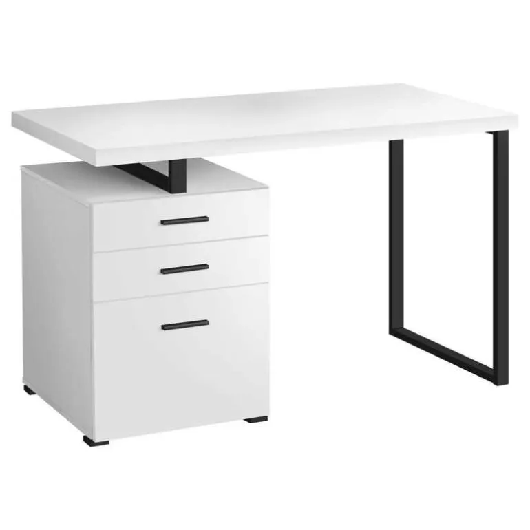 Computer desk - 3 storage drawers / left or right setup / floating desktop - - Monarch