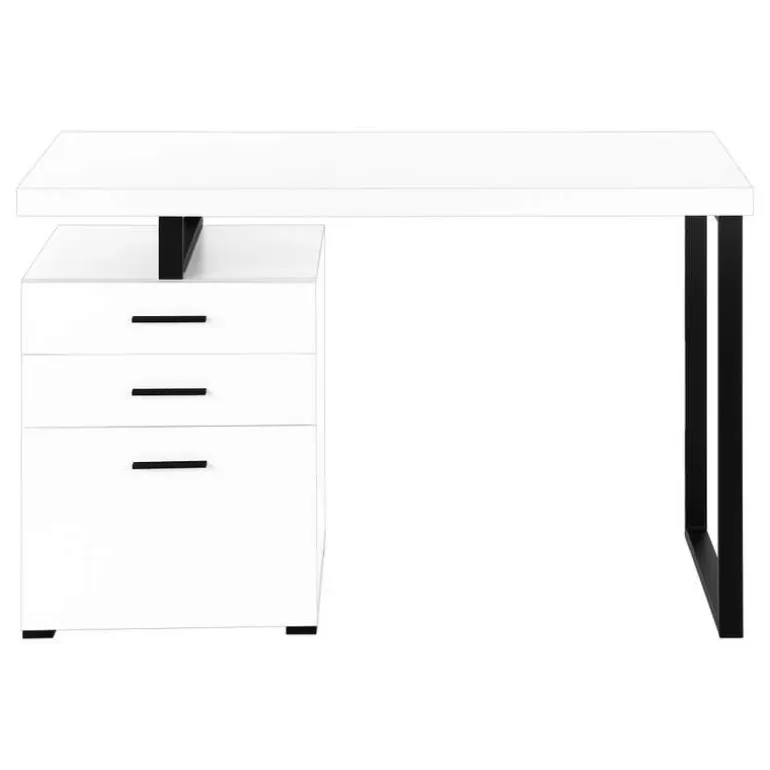 Computer desk - 3 storage drawers / left or right setup / floating desktop - - Monarch