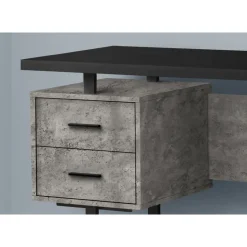 Computer desk - 3 storage drawers / reversible / floating desktop - 60