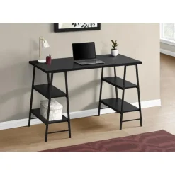Computer desk - 3 tiers / 4 open shelves / sawhorse style - 48