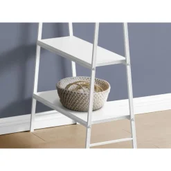Computer desk - 3 tiers / 4 open shelves / sawhorse style - 48"l - white / wh - Monarch