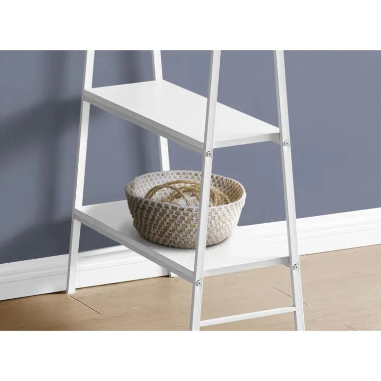 Computer desk - 3 tiers / 4 open shelves / sawhorse style - 48"l - white / wh - Monarch