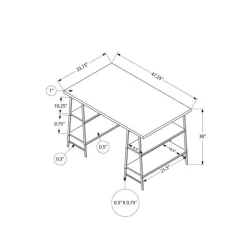 Computer desk - 3 tiers / 4 open shelves / sawhorse style - 48"l - white / wh - Monarch