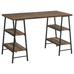 Computer desk - 3 tiers / 4 open shelves / sawhorse style - 48