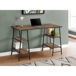 Computer desk - 3 tiers / 4 open shelves / sawhorse style - 48