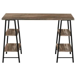 Computer desk - 3 tiers / 4 open shelves / sawhorse style - 48