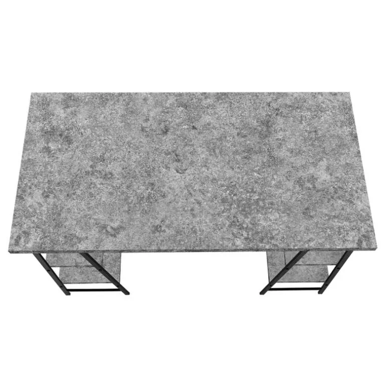 Computer desk - 3 tiers / 4 open shelves / sawhorse style - 48"l - grey stone - Monarch