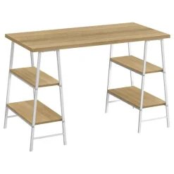 Computer desk - 3 tiers / 4 open shelves / sawhorse style - 48
