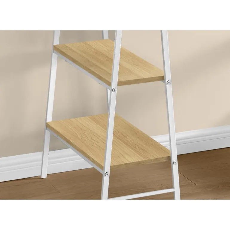 Computer desk - 3 tiers / 4 open shelves / sawhorse style - 48"l - natural wo - Monarch