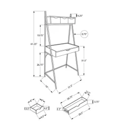 Computer desk - 2 tiers / 4 storage drawers / ladder style - 32"l - black / b - Monarch