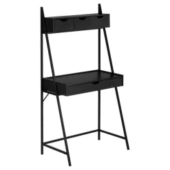 Computer desk - 2 tiers / 4 storage drawers / ladder style - 32"l - black / b - Monarch