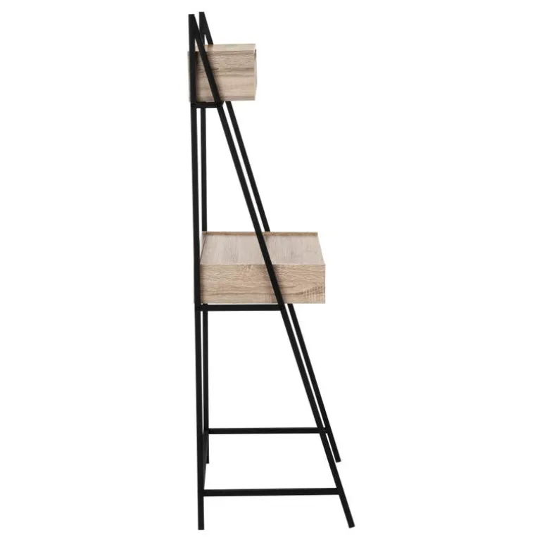 Computer desk - 2 tiers / 4 storage drawers / ladder style - 32"l - dark taup - Monarch