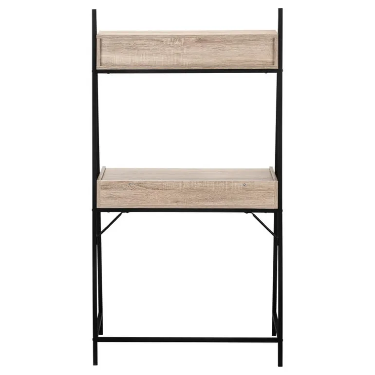 Computer desk - 2 tiers / 4 storage drawers / ladder style - 32"l - dark taup - Monarch