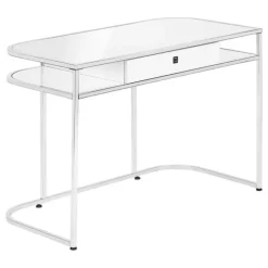 Computer desk - 2 tiers / 1 storage drawer / 2 open shelves / contemporary st - Monarch
