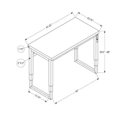 Computer desk - adjustable height / standing desk / thick table top - 48"l x - Monarch