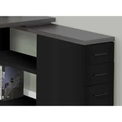 Computer desk - black / grey top left/right facing corner - Monarch