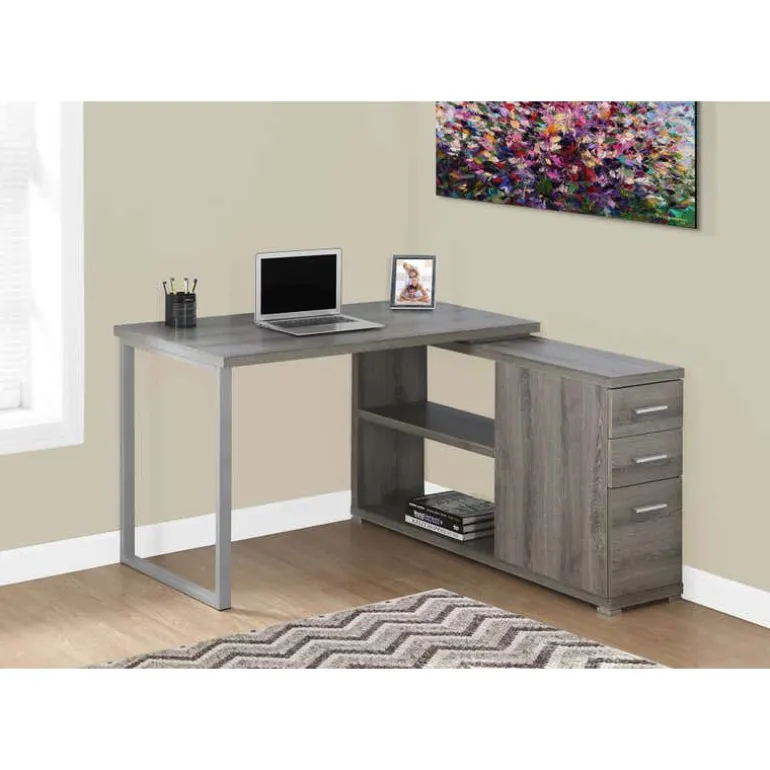 Computer desk - dark taupe left or right facing corner - Monarch