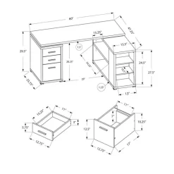 Computer desk - espresso left or right facing corner - Monarch