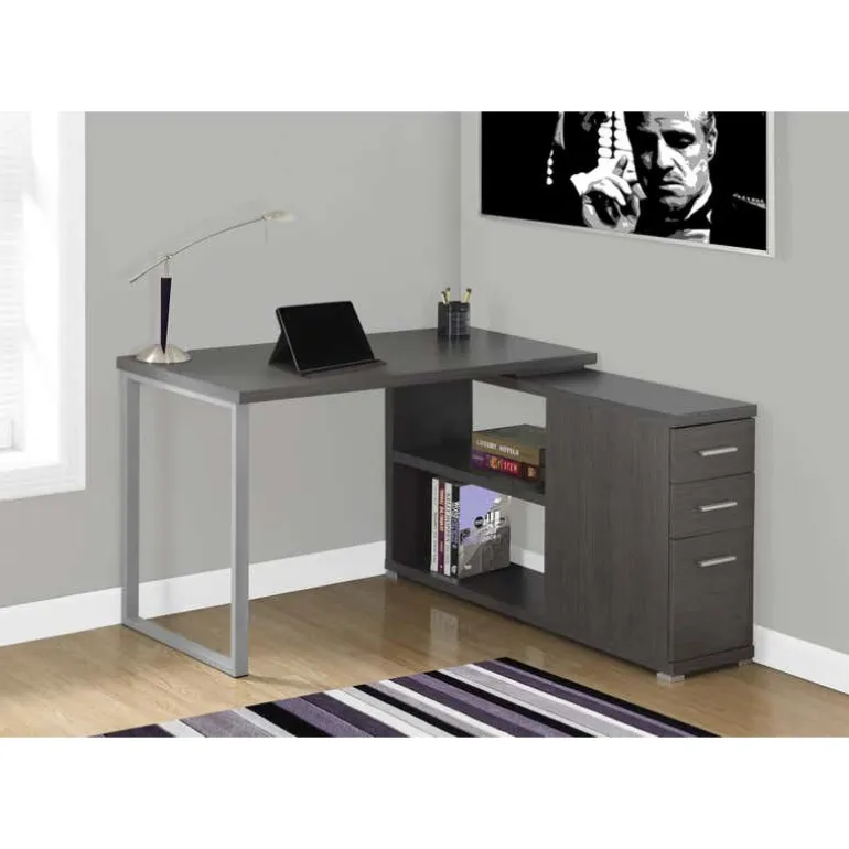 Computer desk - grey left or right facing corner - Monarch