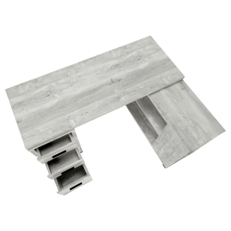 Computer desk - grey reclaimed wood l/r facing corner - Monarch
