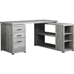 Computer desk - grey reclaimed wood l/r facing corner - Monarch