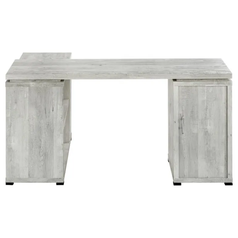 Computer desk - grey reclaimed wood l/r facing corner - Monarch