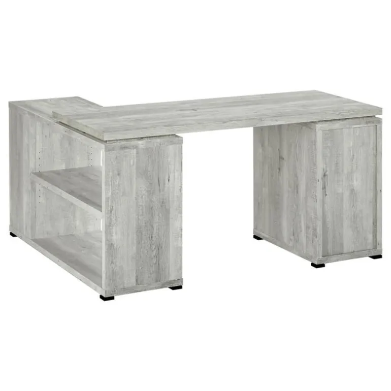 Computer desk - grey reclaimed wood l/r facing corner - Monarch