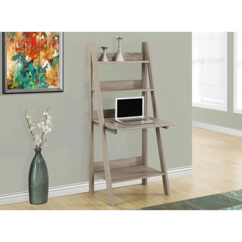 Computer desk - 61"h / dark taupe ladder style - Monarch