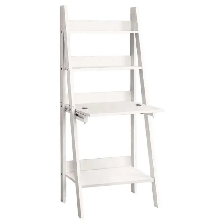 Computer desk - 61"h / white ladder style - Monarch