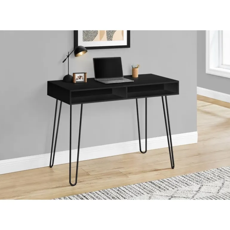 Computer desk - 40"l / black / black metal - Monarch