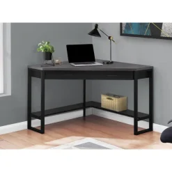 Computer desk - 42"l / black / grey top corner / black - Monarch