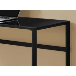 Computer desk - 48"l / black metal / black tempered glass - Monarch