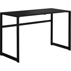 Computer desk - 48"l / black metal / black tempered glass - Monarch