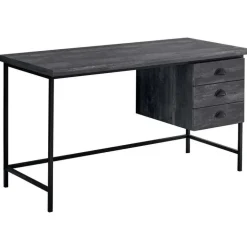 Computer desk - 55"l / black reclaimed wood / black metal - Monarch