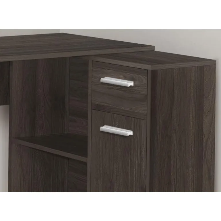 Computer desk - 46"l / brown oak / storage cabinet - Monarch