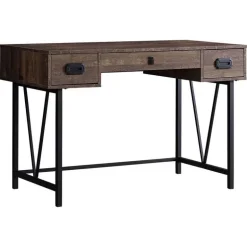 Computer desk - 48"l / brown reclaimed wood / black metal - Monarch