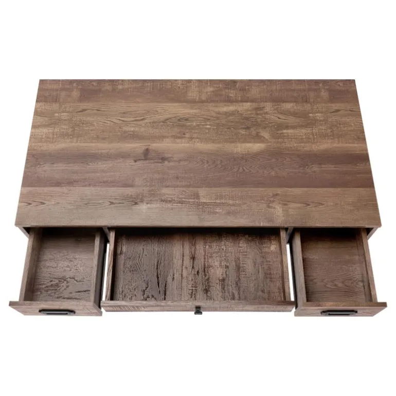 Computer desk - 48"l / brown reclaimed wood / black metal - Monarch