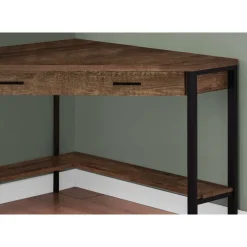 Computer desk - 42"l / brown reclaimed wood corner - Monarch