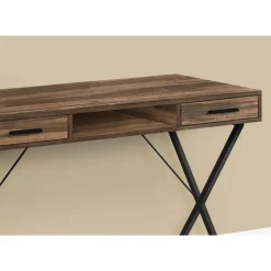 Computer desk - 42"l / brown reclaimed wood / black metal - Monarch