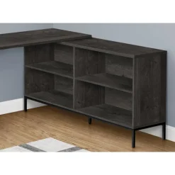 Computer desk - 60"l / dark grey l-shaped corner - Monarch