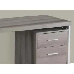 Computer desk - 48"l / dark taupe / silver metal - Monarch