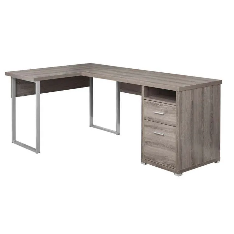 Computer desk - 80"l / dark taupe left or right facing - Monarch